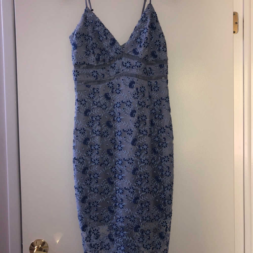 Blue Lace Floral Dress